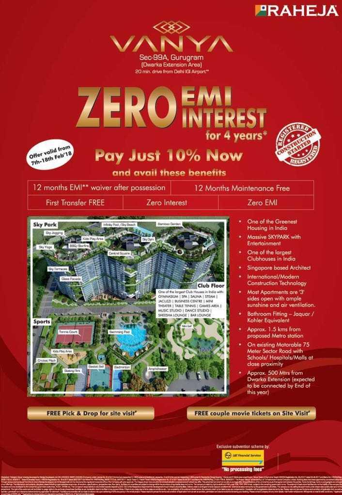 Be part of Raheja Family by investing in Raheja Vanya, Gurgaon